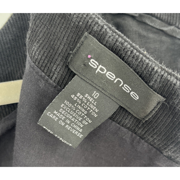 Spense Linen Blend Sheath Dress Sz 10 Grommet Witchy Modern Minimalist Y2K Edgy - Picture 10 of 11